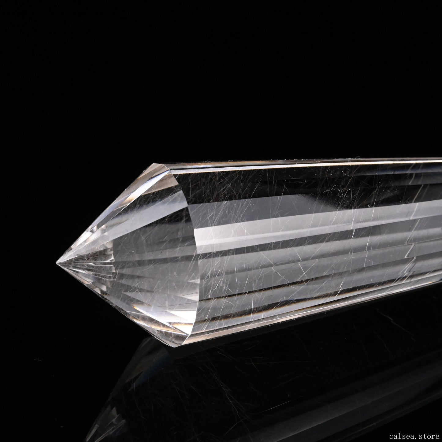 Silver Rutile,Rutilated Vogel Crystal Hand Carved Crystal Point, Crystal Healing