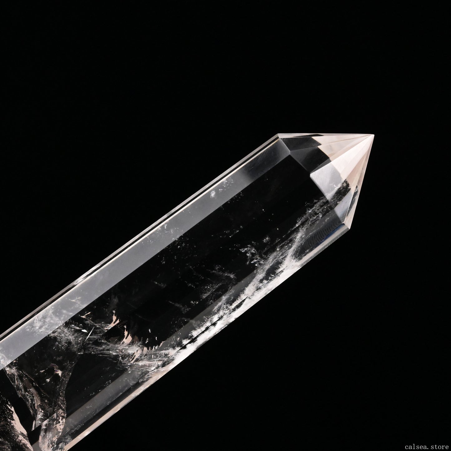 Clearquartz Point Vogel Crystal Hand Carved Crystal Point, Crystal Healing