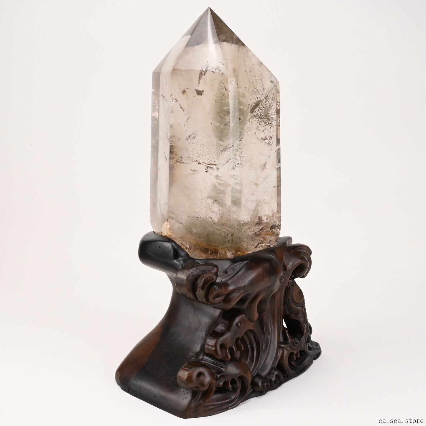 Gardenquartz Tower Lodalite Quartz Crystal Healing Hand Carved Crystal Point