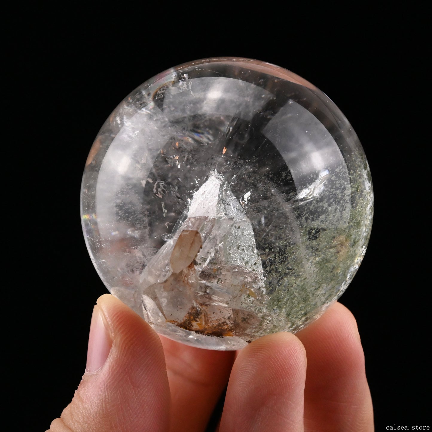 Manifestation Quartz Sphere,Quartz In Quartz Ball,Lodalite Quartz Healing Hand Carved