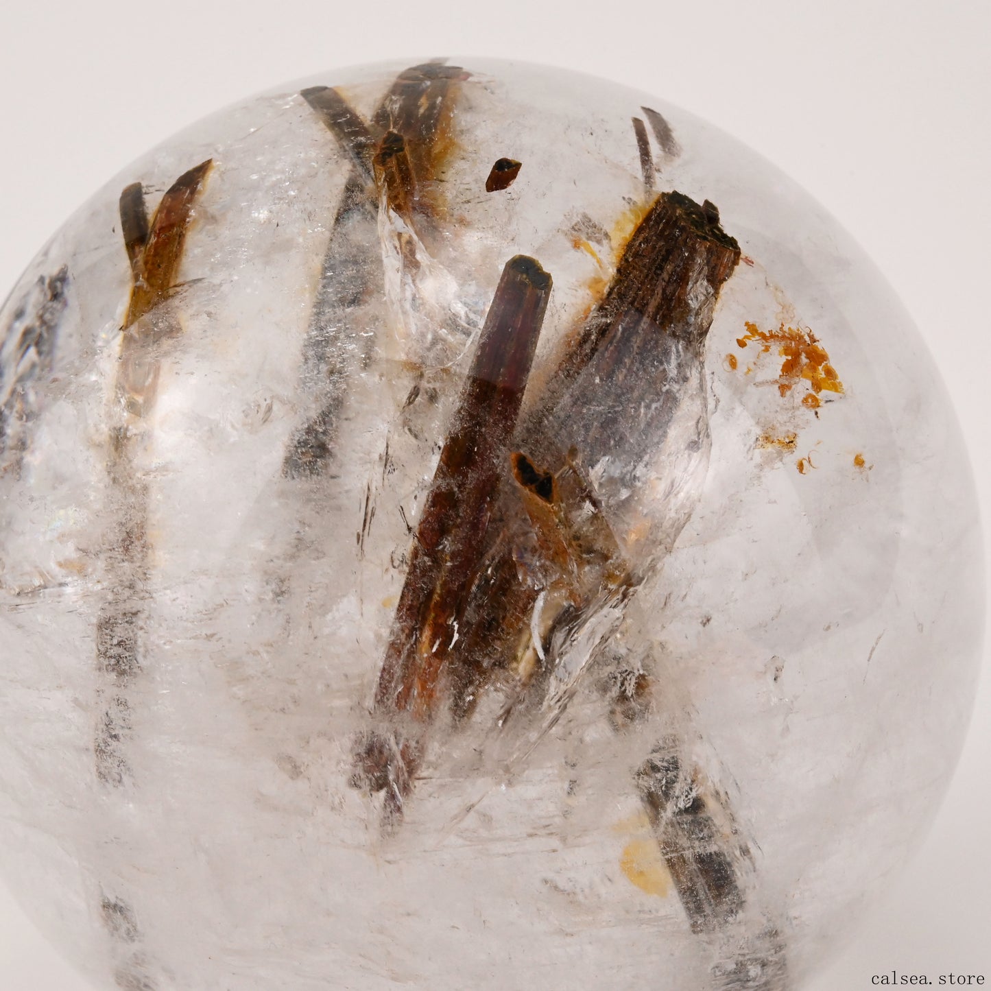 4.13'' Red Tourmaline Sphere Crystal Healing Hand Carved Sphere/Ball