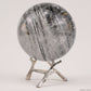 2.99'' Black Rutile,Tourmaline Quartz Sphere Crystal Healing Hand Carved Crystal Ball