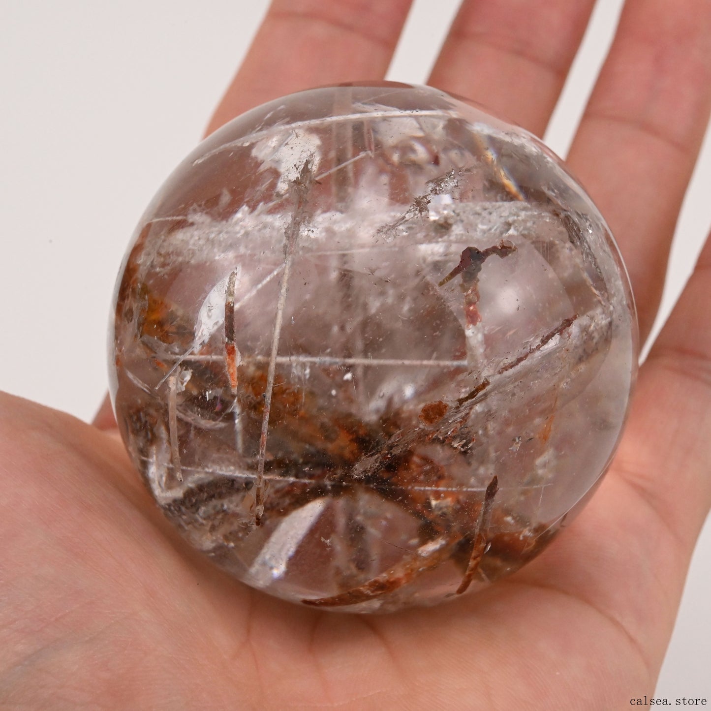 Dark Red Tourmaline Sphere Crystal Healing Hand Carved Sphere/Ball