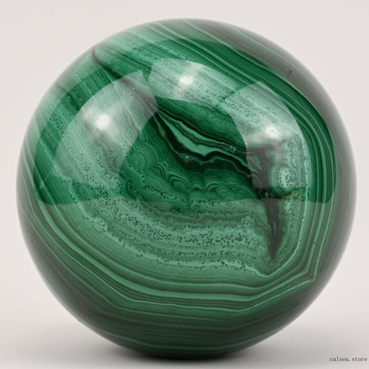 3.85'' Gemstone  Malachite Sphere Crystal Healing Hand Carved Sphere/Ball