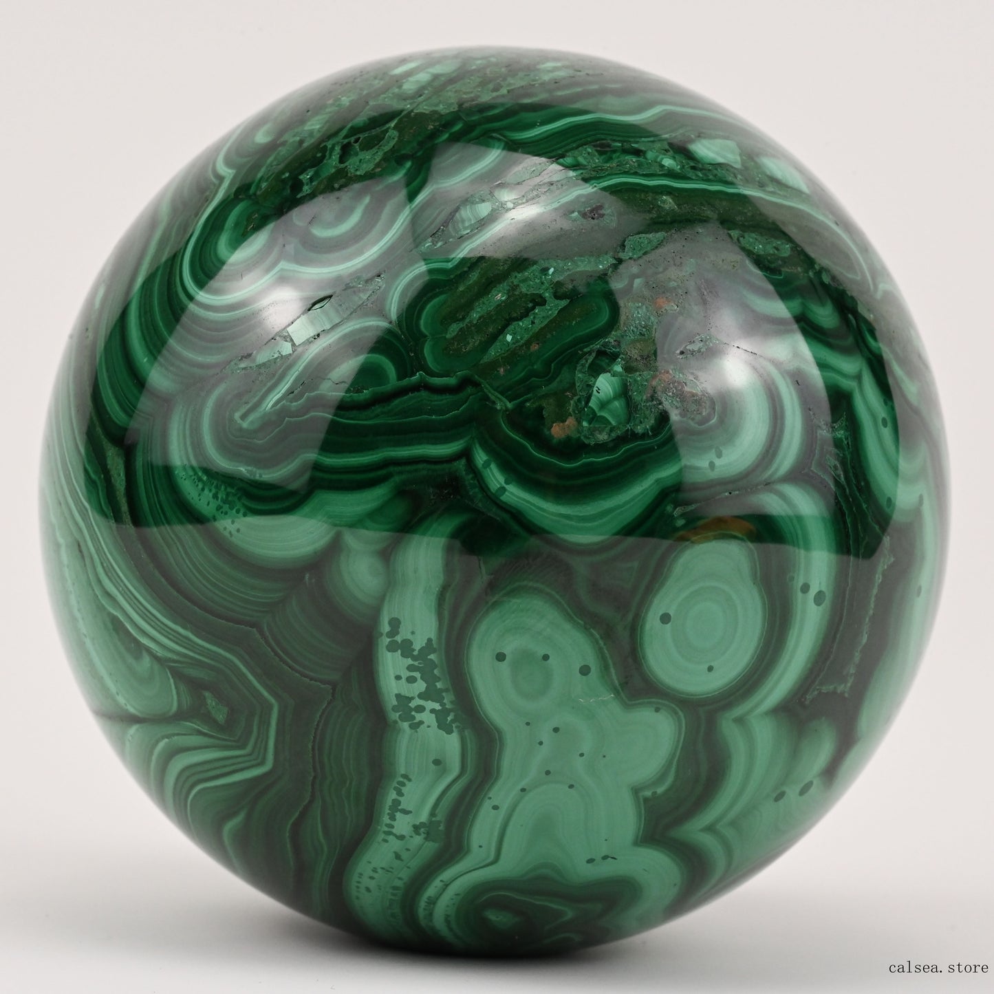 3.85'' Gemstone  Malachite Sphere Crystal Healing Hand Carved Sphere/Ball