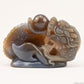 4.6'' Agate Dragon Sculpture Hand Carved Super Realistic