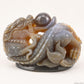 4.6'' Agate Dragon Sculpture Hand Carved Super Realistic