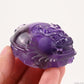 2.43" Gem Amethyst Dragon Turtle Sculpture Crystal Healing Hand Carved