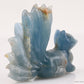 Blue Onyx Nine Tails Fox Sculpture Crystal Healing Hand Carved Crystal