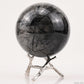 3.05'' Black Rutile,Tourmaline Quartz Sphere Crystal Healing Hand Carved Crystal Ball