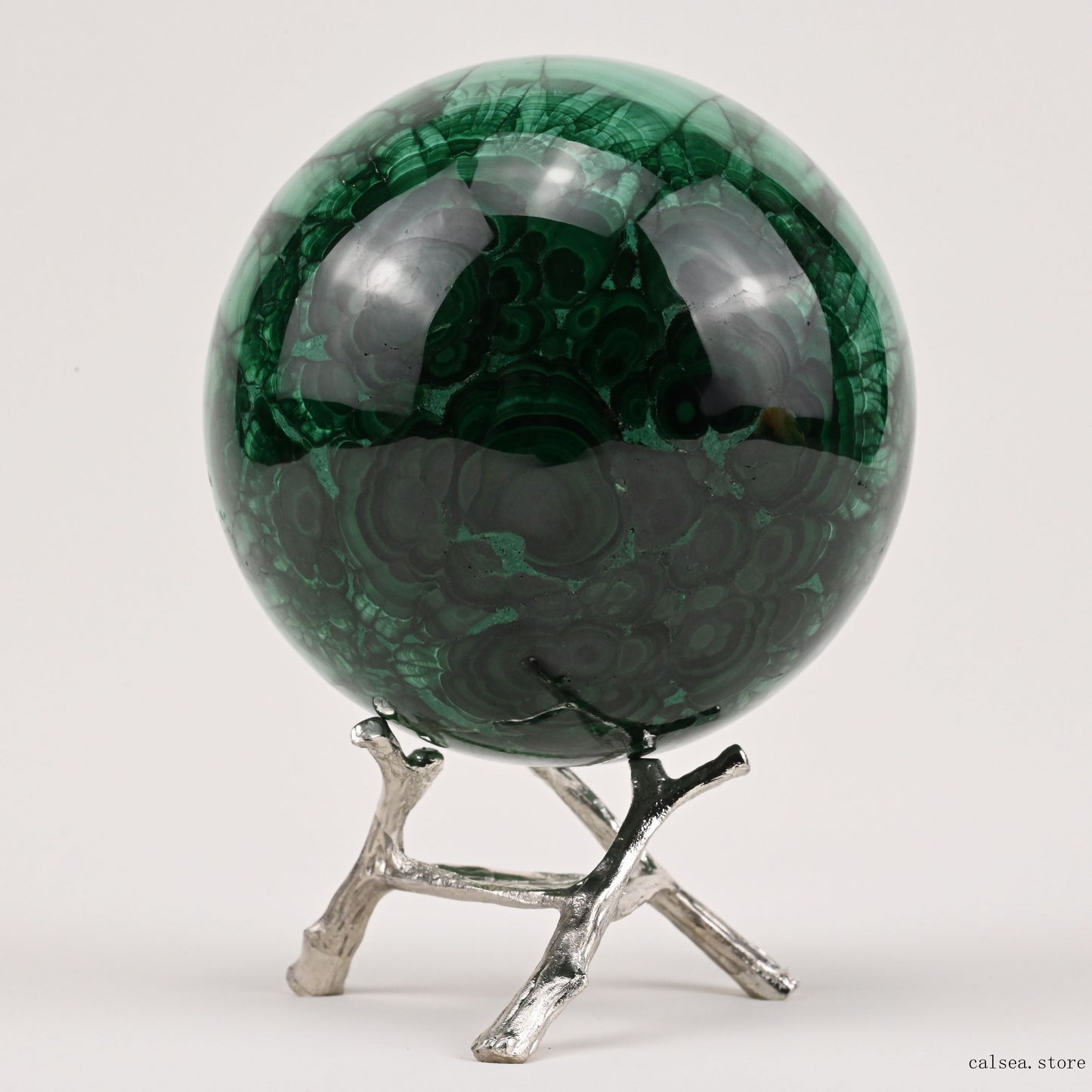 3.11'' Gemstone  Malachite Sphere Crystal Healing Hand Carved Sphere/Ball