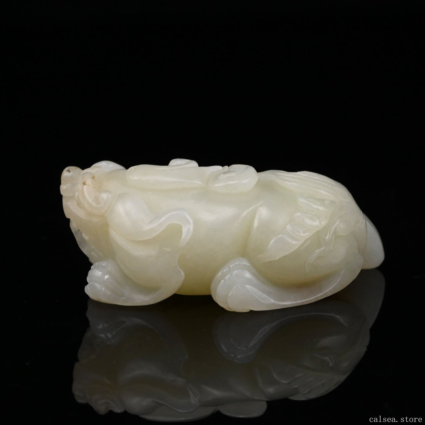 1.27'' HeTian Jade PiXiu Sculpture Hand Carved Super Realistic