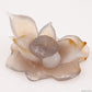 Agate Lotus Flower Sculpture Crystal Healing Hand Carved Ornaments