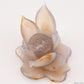 Agate Lotus Flower Sculpture Crystal Healing Hand Carved Ornaments