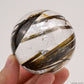 2.25'' Rainbow Green Tourmaline,Rutilated Hand Carved Crystal Healing Crystal Sphere/Bal