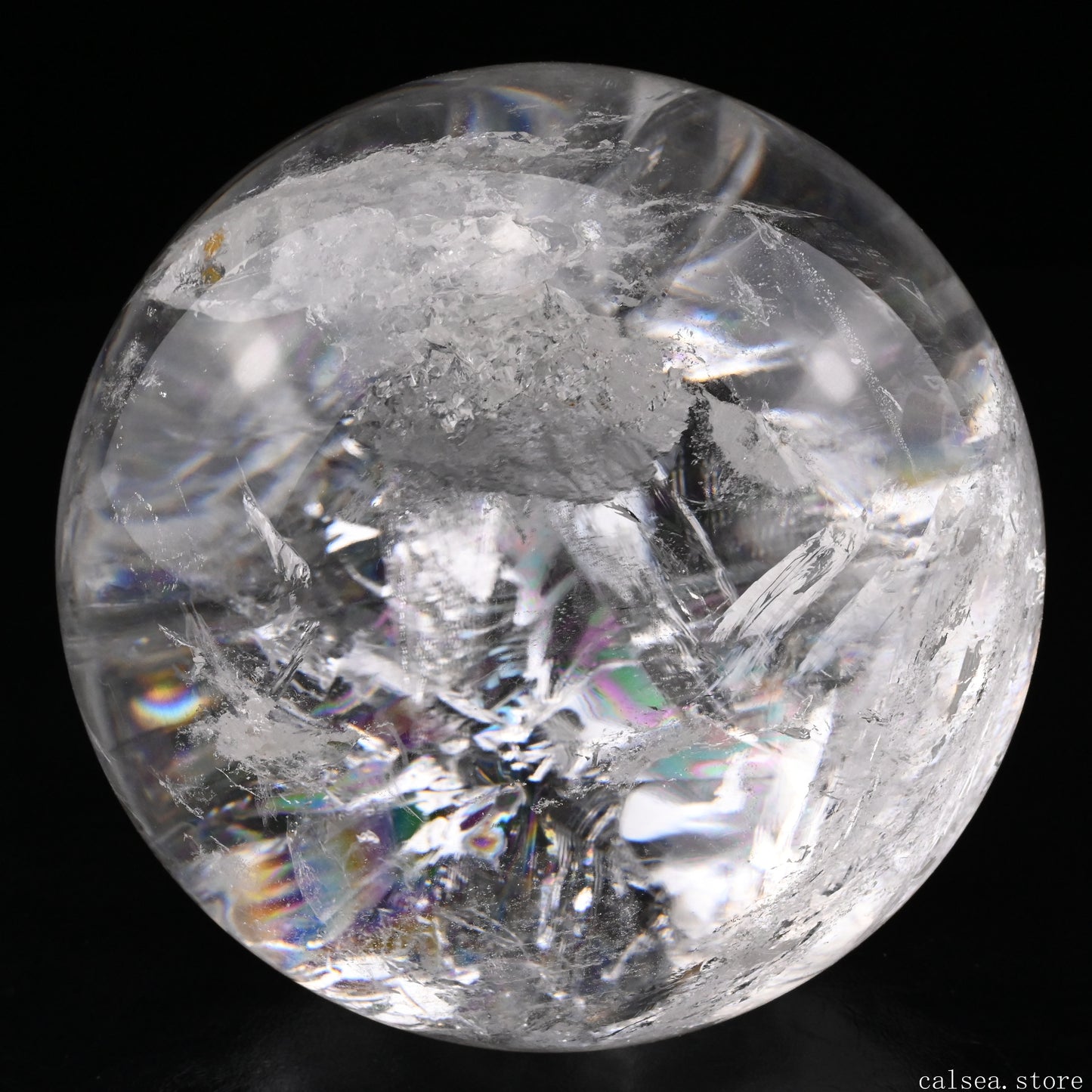 5.31'' Rainbow Clearquartz Sphere Crystal Healing Hand Carved Sphere/Ball