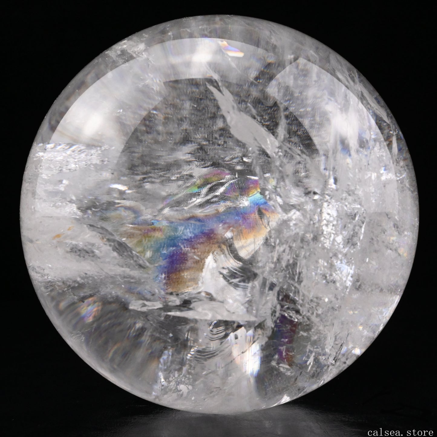 5.31'' Rainbow Clearquartz Sphere Crystal Healing Hand Carved Sphere/Ball