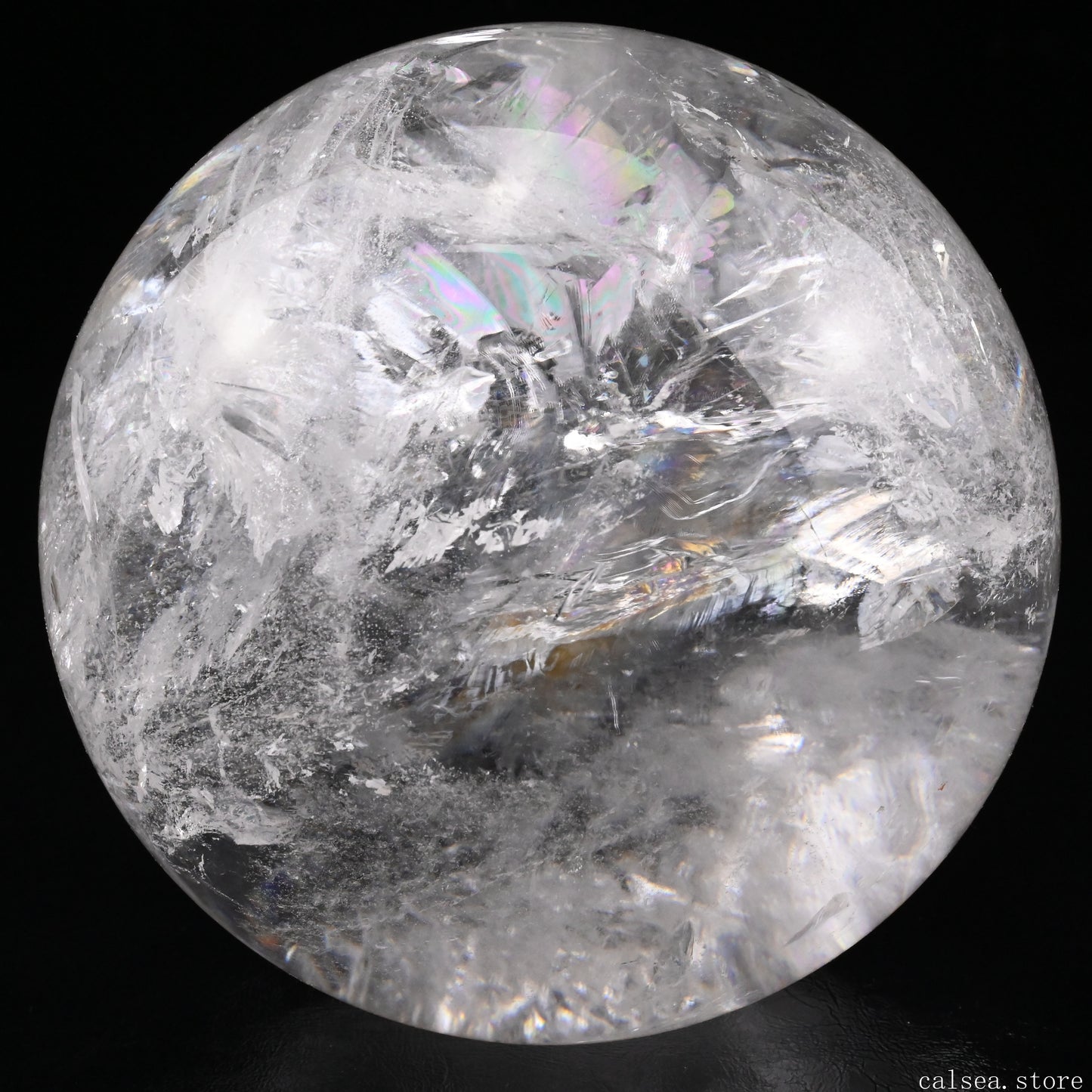 5.31'' Rainbow Clearquartz Sphere Crystal Healing Hand Carved Sphere/Ball