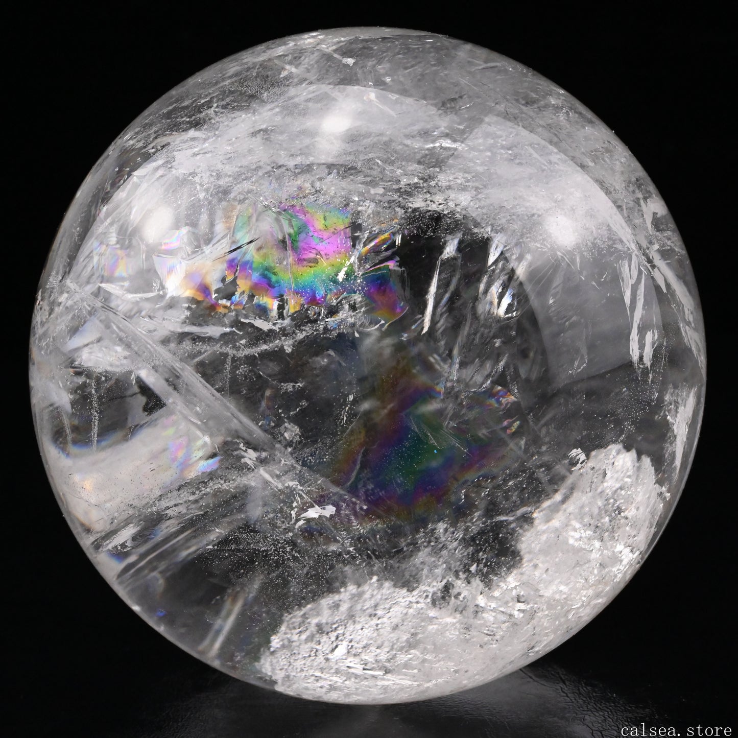 5.31'' Rainbow Clearquartz Sphere Crystal Healing Hand Carved Sphere/Ball