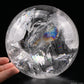 5.31'' Rainbow Clearquartz Sphere Crystal Healing Hand Carved Sphere/Ball