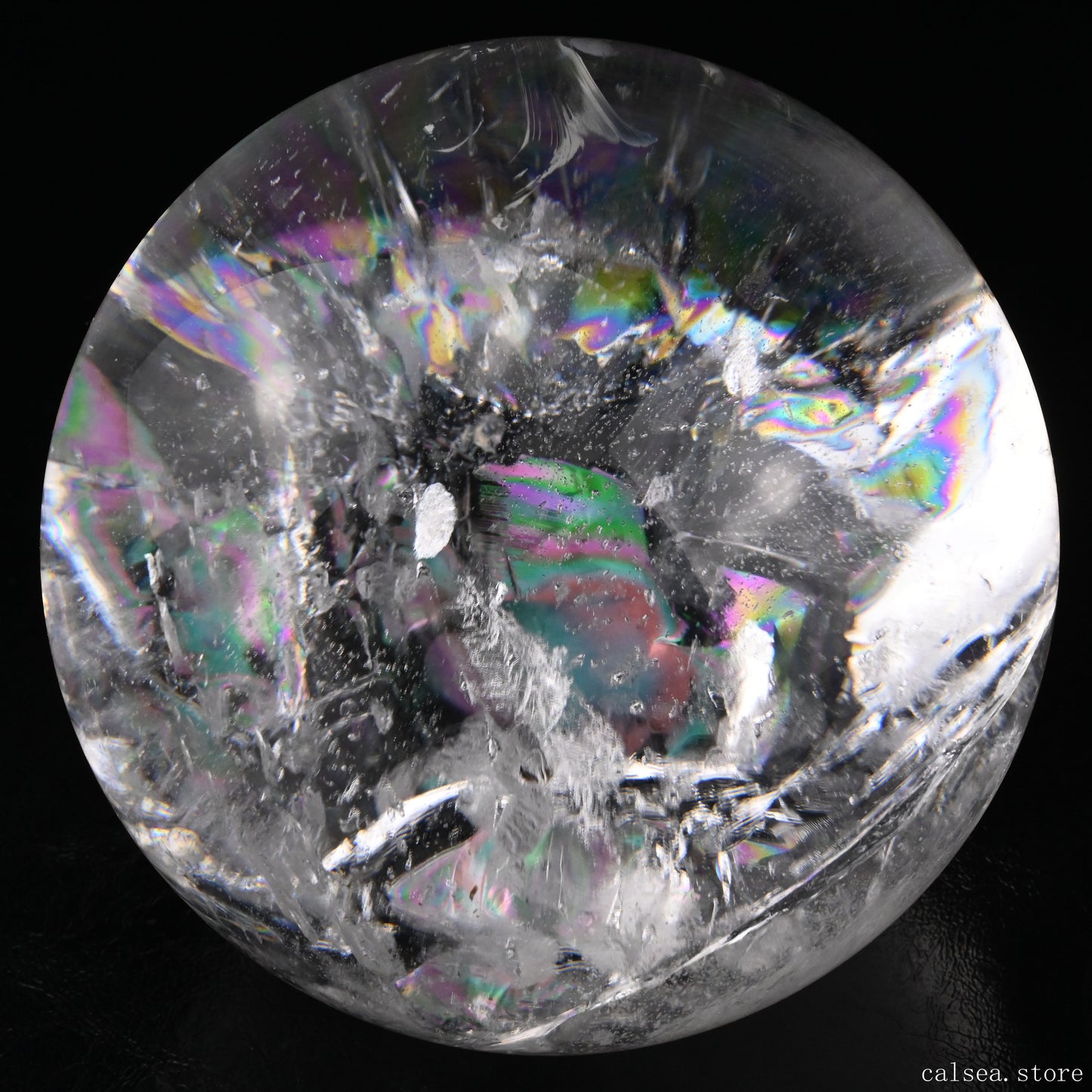 4.25'' Rainbow Clearquartz Sphere Crystal Healing Hand Carved Sphere/Ball