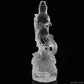 5.89'' Clearquartz GuanYin,Dragon Sculpture Crystal Healing Hand Carved