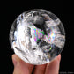 2.51'' Rainbow Clearquartz Sphere Crystal Healing Hand Carved Sphere/Ball