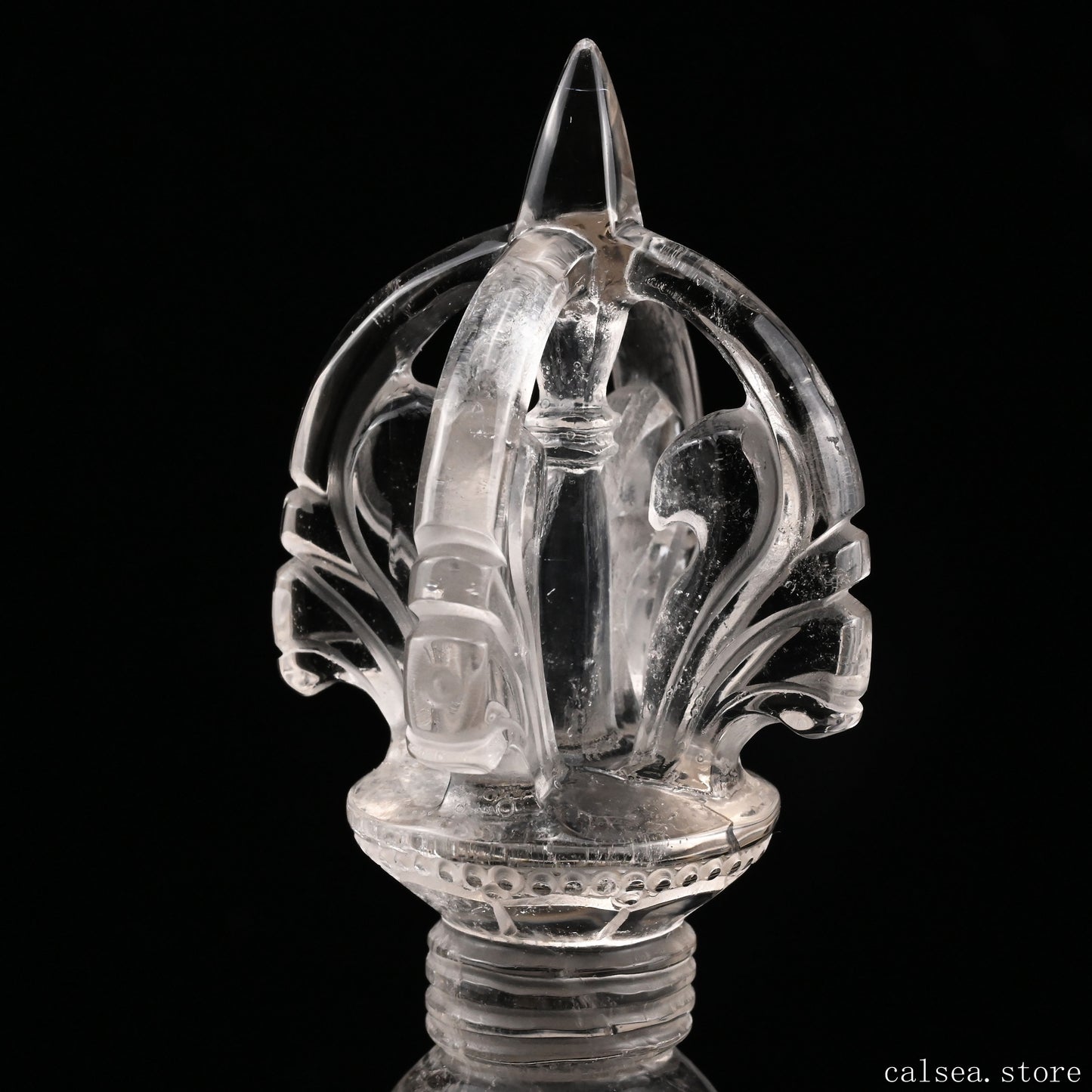 Clearquartz Vajira Sculpture Artifact Crystal Healing Hand Carved