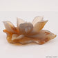 Agate Lotus Flower Sculpture Crystal Healing Hand Carved