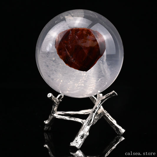 2.31'' Firequartz Sphere Crystal Healing Hand Carved Sphere/Ball