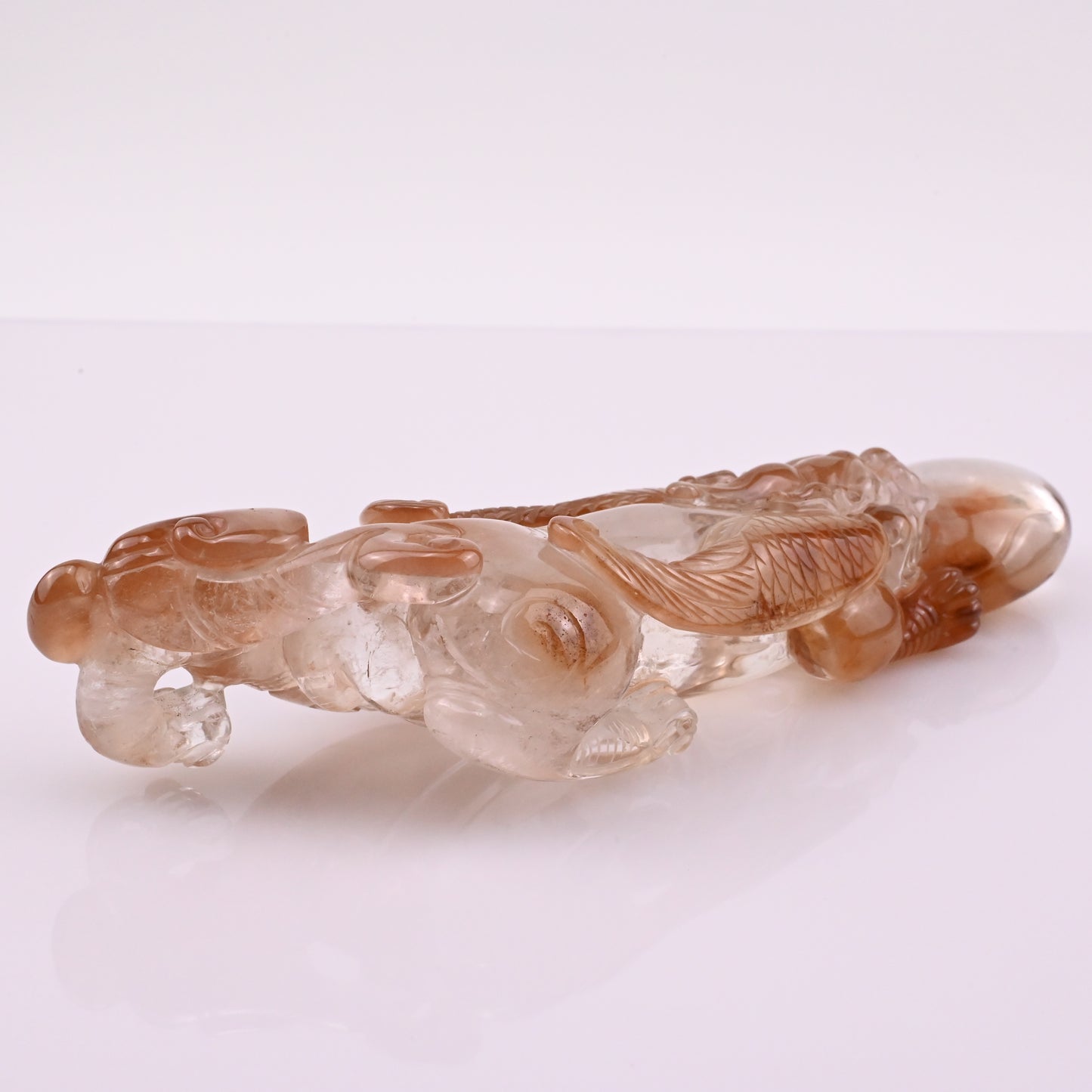 Golden Rabbit Fur Rutile,Rutilated PiXiu Sculpture Crystal Healing Hand Carved