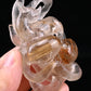 Golden Rutile,Rutilated Nine Tail Fox Sculpture Crystal Healing Hand Carved Super Realistic