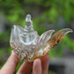 Goldenhealer Lotus Practicing Monks Sculpture Crystal Healing Hand Carved
