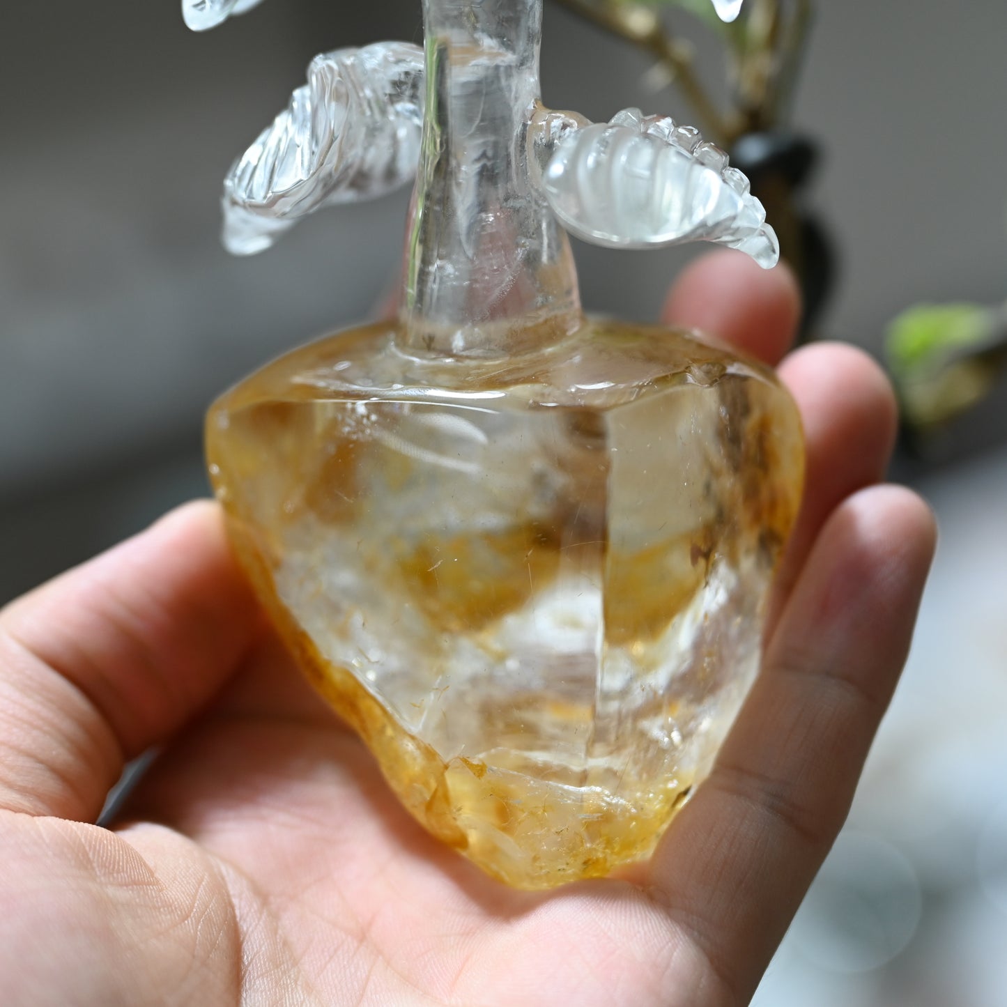 Goldenhealer Butterfly Sculpture Crystal Healing Hand Carved