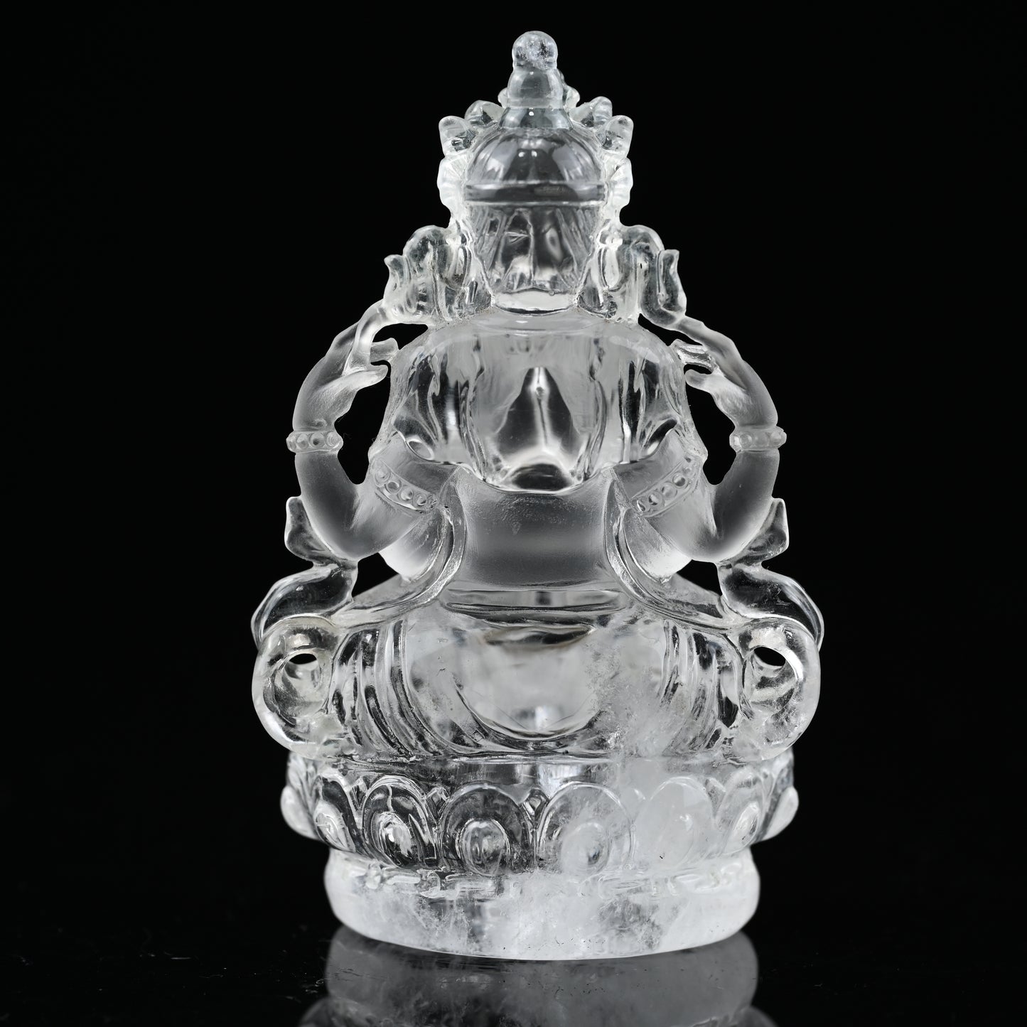 4.26" Awesome Clearquartz Brahman Sculpture Artifact Crystal Healing Hand Carved