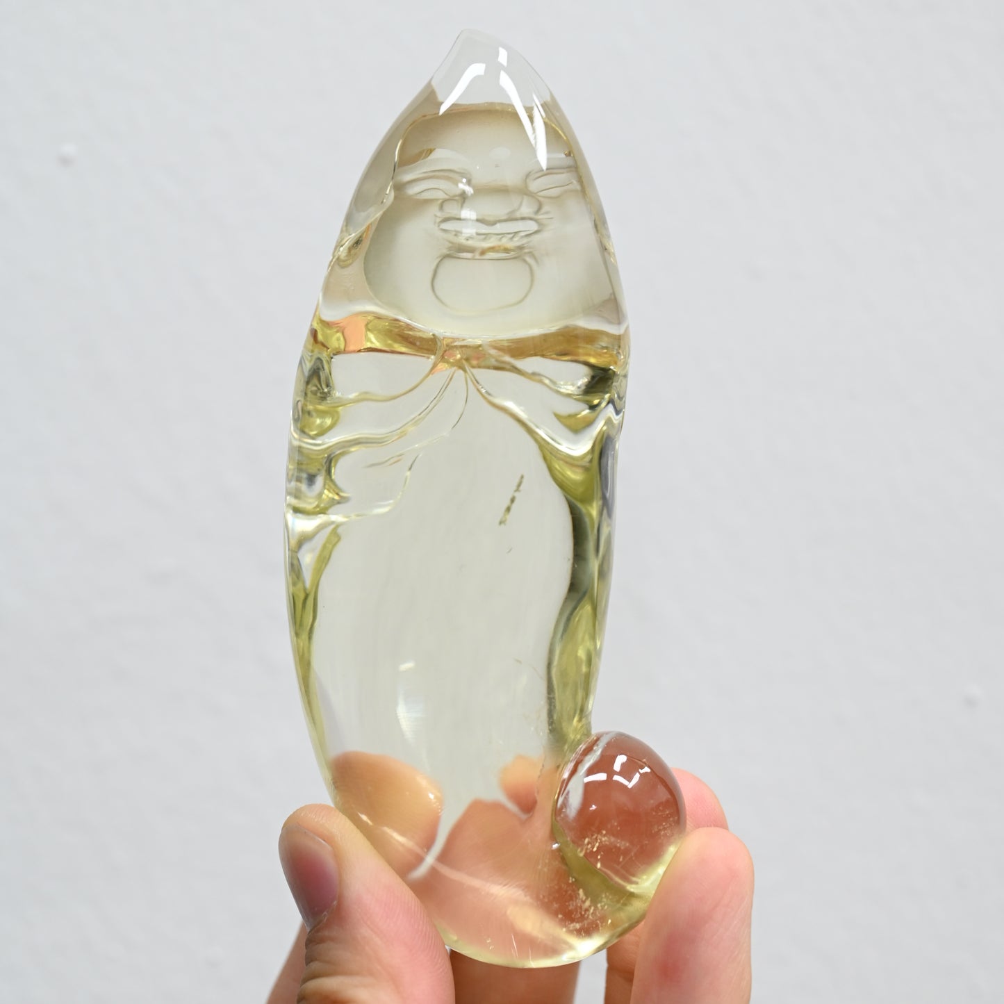 4.48''Awesome Brazil Citrine Buddha Sculpture Crystal Healing Hand Carved