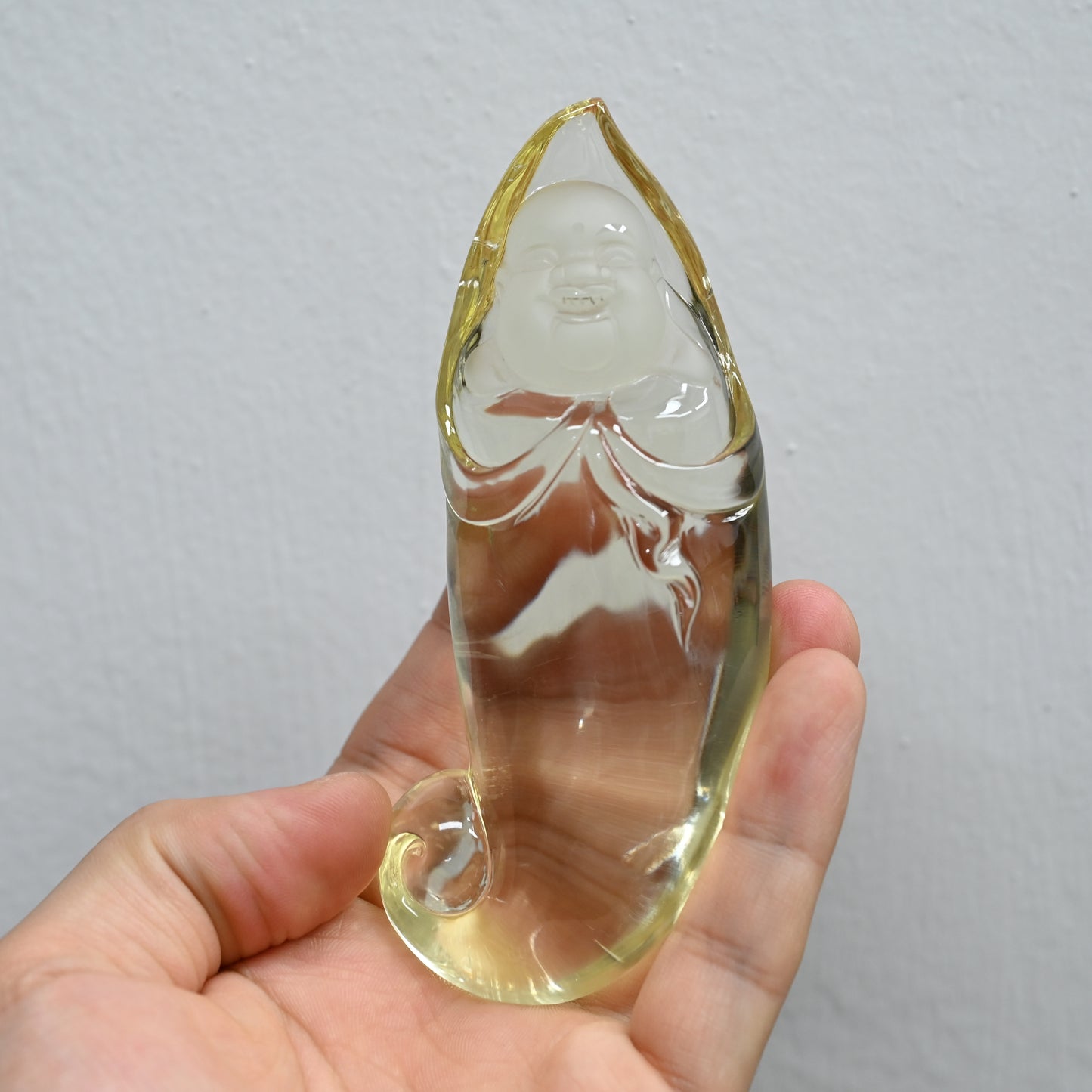 4.48''Awesome Brazil Citrine Buddha Sculpture Crystal Healing Hand Carved